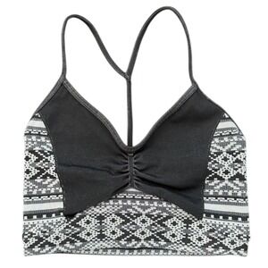 FREE PEOPLE MOVEMENT Winter Crop Sports Bra Black/White Size XS/S